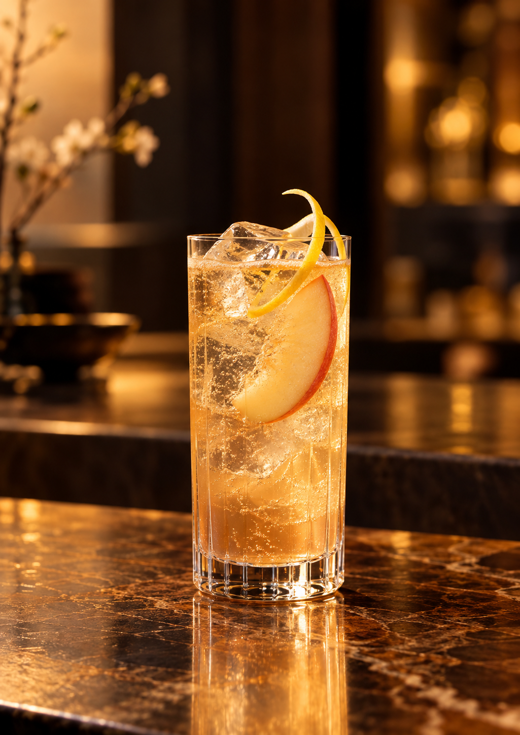 Roasted Oolong Peach Sake Ginger Highball