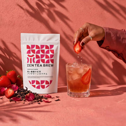 Strawberry and Rose Tea Afternoon Cocktail