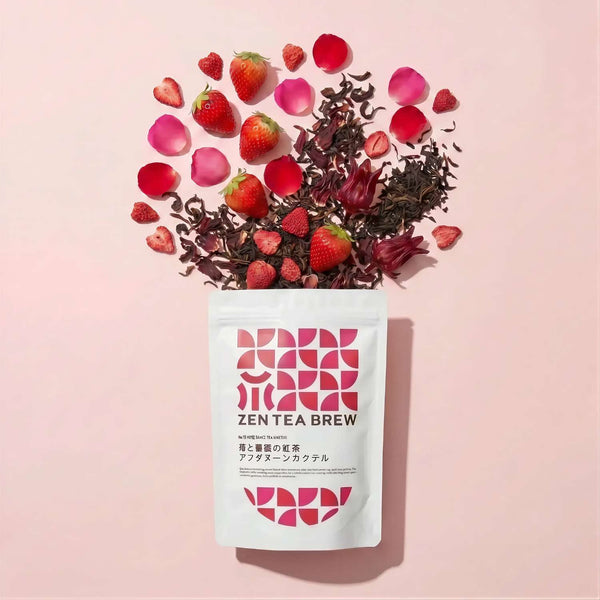 苺と薔薇の紅茶カクテルキット｜和紅茶×ストロベリー×ローズ｜ZEN TEA BREW